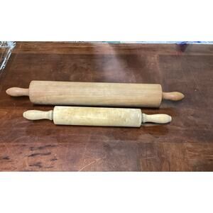 Set Of 2 Vintage Bakers Rolling Pins - Medium & Large - 20 & 25" Long